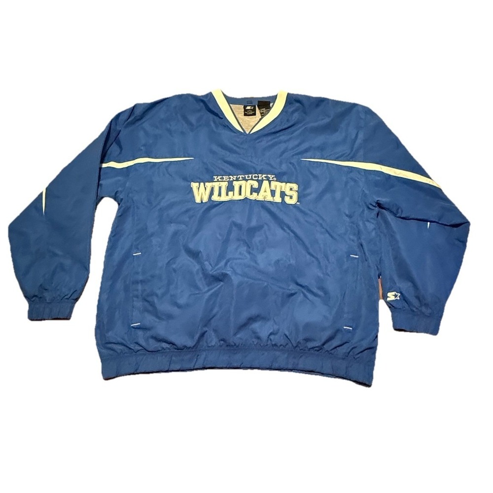 Vintage 90s Starter Men's Blue Kentucky Wildcats Windbreaker Pullover Athletic L